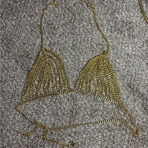 Gold Chain Bra Jewelry